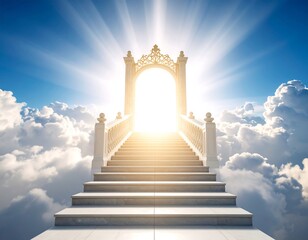 Heavenly stairs to a radiant gateway