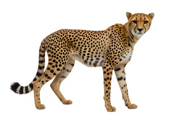 Cheetah isolated on transparent background. Generated with AI
