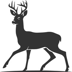 Black roe deer wild animal vector drawing silhouette