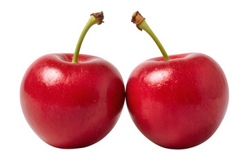 Two cherry fruits isolated on transparent background. Generated with AI
