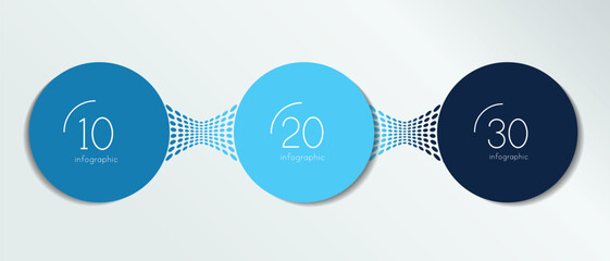 3 elements scheme, diagram. Three connected circles. Infographic template.