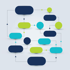 Empty Flow chart scheme. Infographics elements. Vector design.