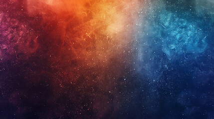 An abstract cosmic nebula with vibrant colors of red, orange, and blue creates a mesmerizing space background with a sense of depth and wonder