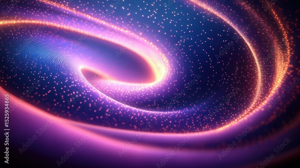 Aufkleber abstract swirling vortex of glowing purple and orange particles creating a sense of dynamic motion a