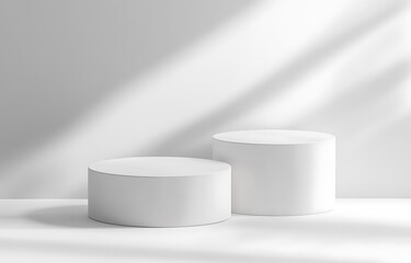 White product display podium in studio room, for display presentation