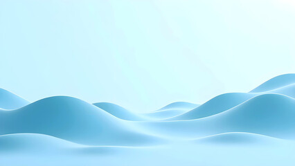 Fototapeta premium Serene blue abstract landscape with smooth undulating waves and soft diffused lighting