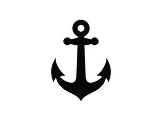 Bold Anchor Icon Vector, Nautical and Ocean Navigation Element