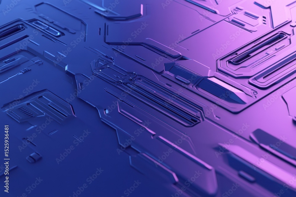 Poster stunning abstract sci-fi blue background with intricate geometric patterns and luminous effects, abs