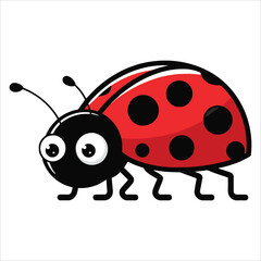 Fototapeta premium Cute ladybug insect vector illustration. Nature and garden themed artwork in simple style.