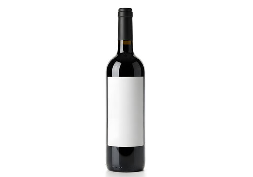 Isolated wine bottle on a white background ready for product label design.