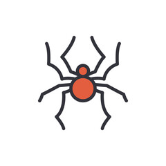 Simplistic Halloween Spider Icon With Rounded Orange Body And Legs