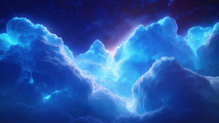 Fototapeta premium Glowing blue cloud depicting the expansive digital network and seamless data storage capabilities