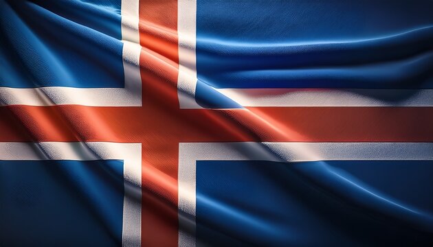 iceland flag waving background