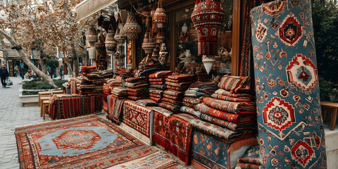 Vibrant Bohemian Street Market Under a Sunny Sky
