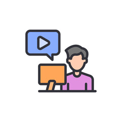 Stylized Icon Of A Vintage Camera In Cyan And Cream Tones