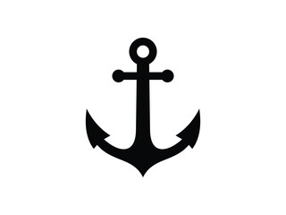 Flat Design Anchor Icon, Sea, Ship, and Sailing Symbol