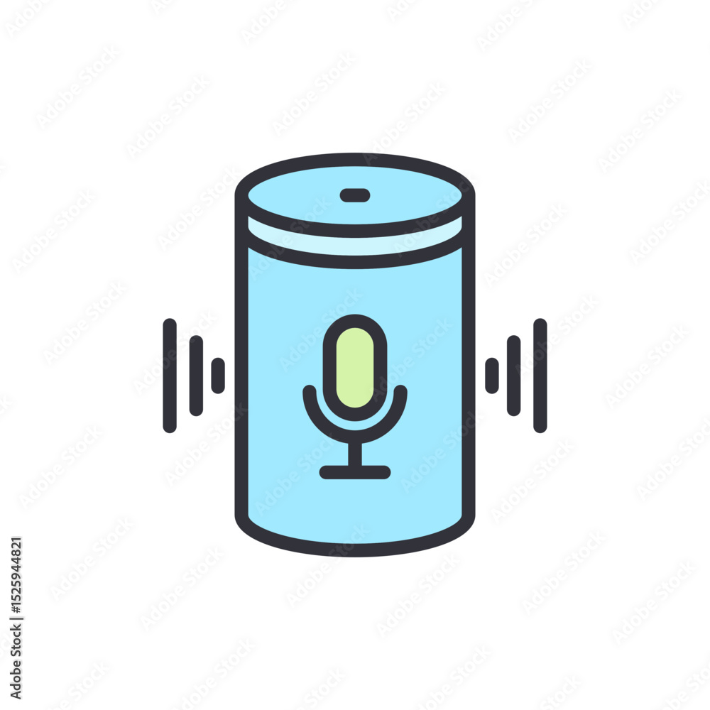 Poster smart home voice assistant device with a built in microphone