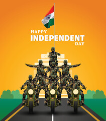 Happy Independence Day of India. monument and Landmark. abstract vector illustration graphic design