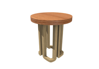 3d wooden round table png