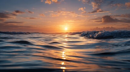 Obraz premium 夕日が沈む海