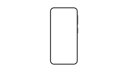 Modern black smartphone with blank horizontal screen isolated on white background. PNG.