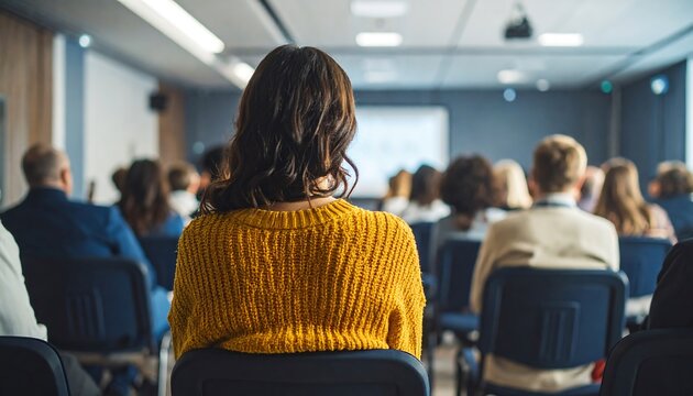 Conference room audience listening