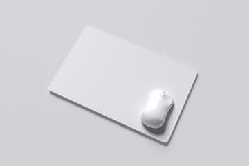White mouse pad with grey background color for mockup template