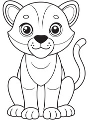 Black Panther Coloring Page Printable Adorable Animal Illustration