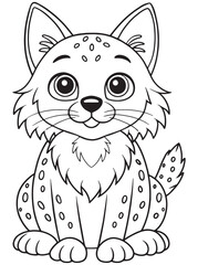 Cute Bobcat Coloring Page Wildlife Animal Art For Children