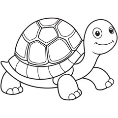 Box Turtle Cartoon Coloring Page Fun Animal Art For Children