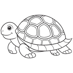 Box Turtle Cartoon Drawing Coloring Page For Kids Activities