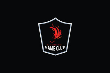 Fire shuttlecock logo vector, badminton club