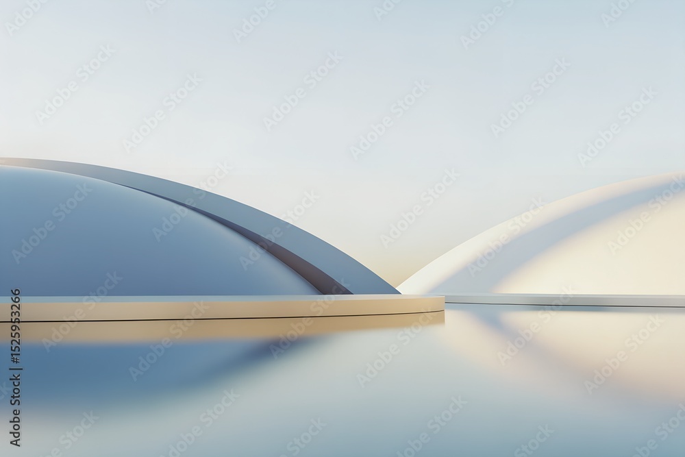 Poster futuristic dome architecture – minimalist and symmetrical design