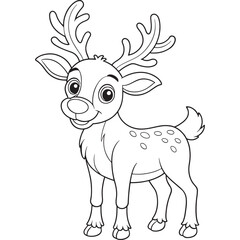 Caribou Cartoon Drawing For Kids Coloring Pages