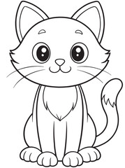 Kitten Coloring Page Cute Pet Animal Drawing For Kids