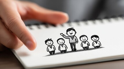 A stick figure leads a health talk, emphasizing the value of educating others about wellness and prevention.
