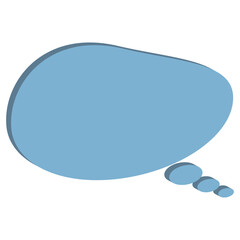 吹き出し　青色　淡い　イラスト