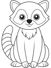 Coati Coloring Page Adorable Animal Illustration For Children