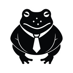 Black and white frog wearing a tie