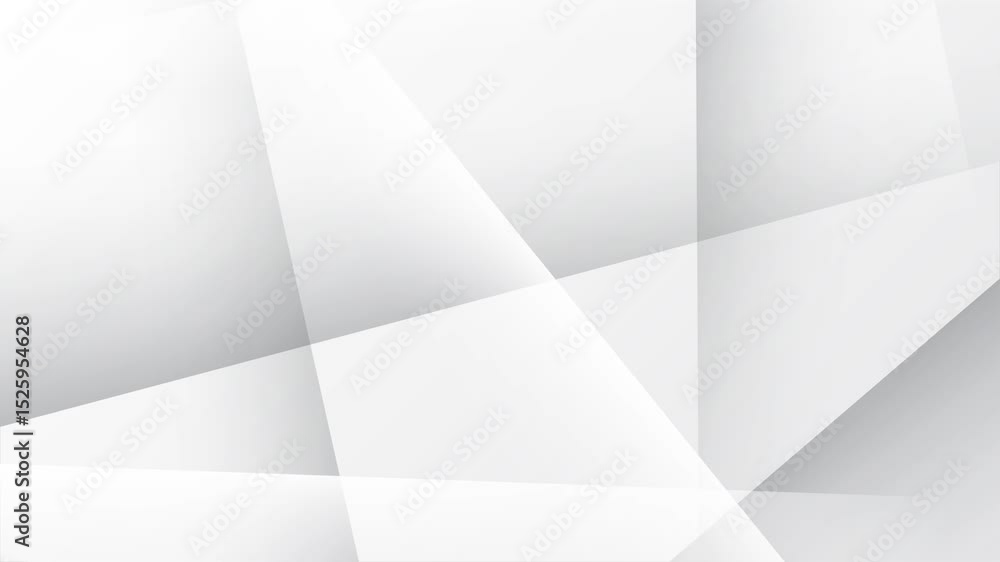 Poster abstract animated background with clean geometric white and gray polygonal shapes shifting smoothly 
