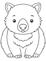 Wombat Coloring Page Adorable Australian Animal Illustration
