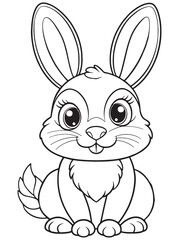 Cottontail Rabbit Coloring Page Adorable Animal Illustration For Kids