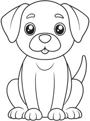 Puppy Outline Drawing Cute Dog Animal Coloring Page For Kids