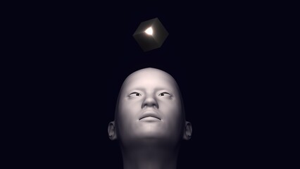 Abstract Artistic Close-Up – Mysterious Conceptual Digital Art with Surreal Monochrome Aesthetic