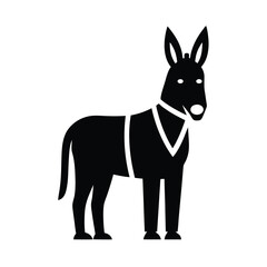 Simple Black and White Donkey Illustration
