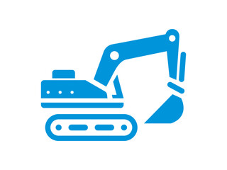 Excavator Symbol, Construction Vehicle Icon Design © andis design
