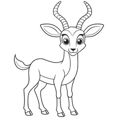 Gazelle Coloring Page Cute Animal Illustration For Kids
