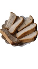 bread sliced with plastic, fresh and delicious, on a white background