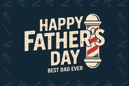 Happy fathers day best dad ever barber pole design