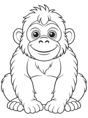 Gorilla Baby Coloring Page Adorable Primate Art For Kids